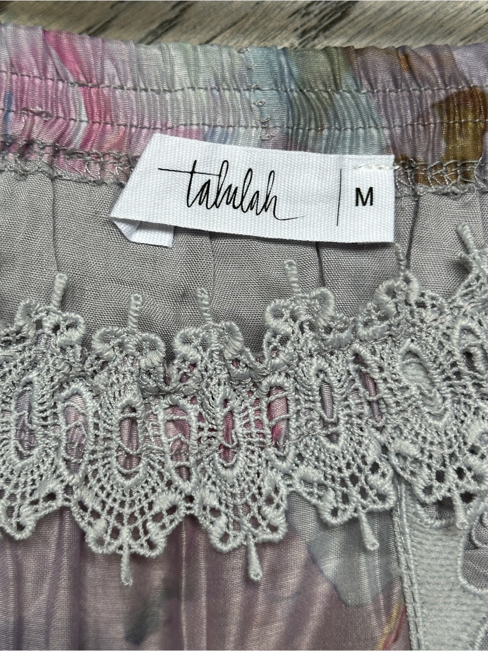Talulah Skirt Lace Embroidered Eyelet Crochet Watercolor Lined Medium M Floral - Picture 2 of 8